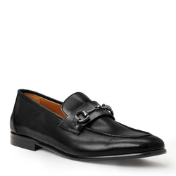 COLLEZIONE MAURO LEATHER SLIP-ON LOAFER-BLACK