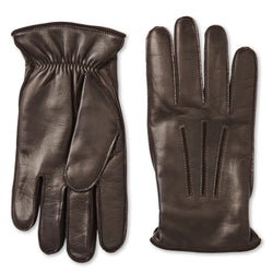 Men's Nappa Leather Cut-Out Points Gloves - Brown