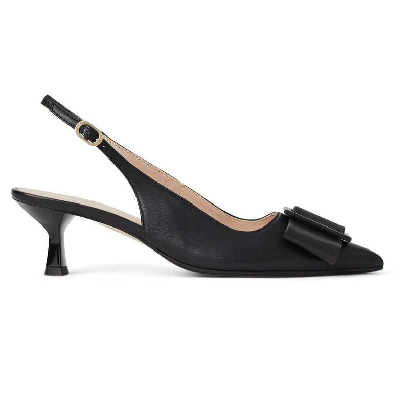 Morena Slingback Pump- Black leather