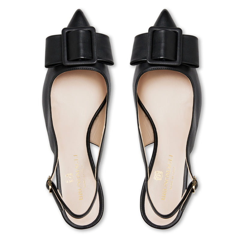 Morena Slingback Pump- Black leather