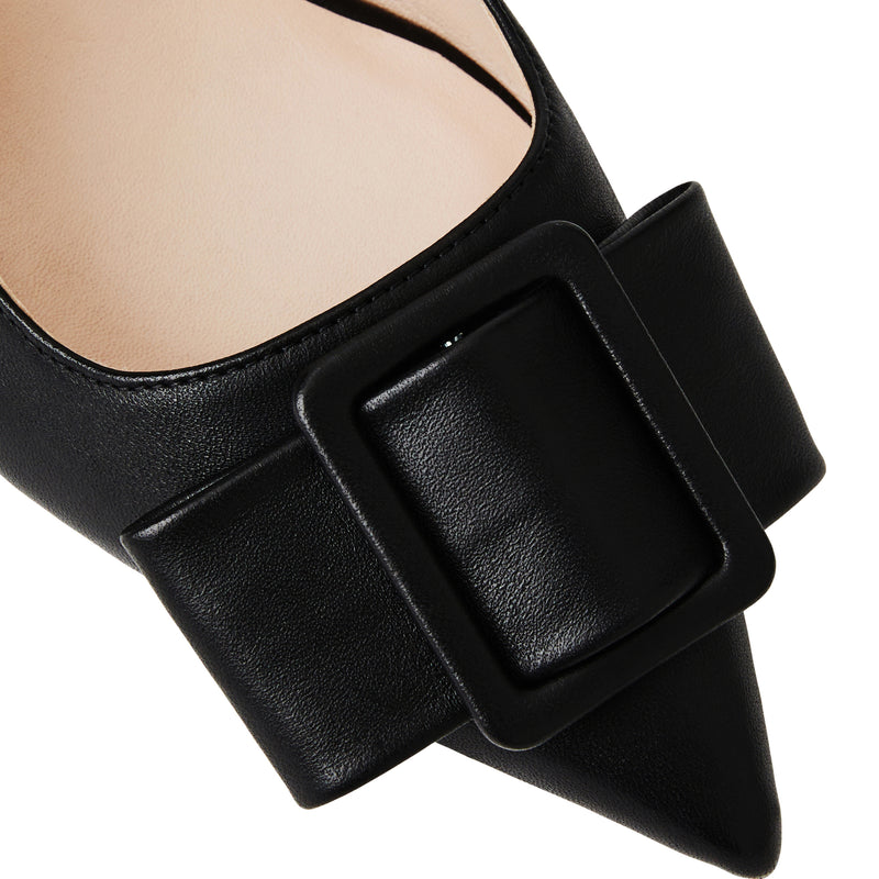 Morena Slingback Pump- Black leather