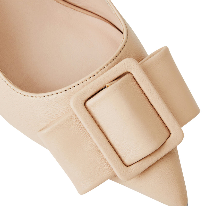 Morena Slingback Pump- Nude Leather