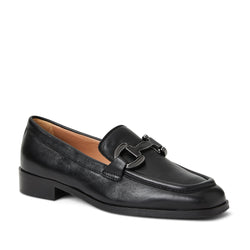 Natalie Square Toe Loafer-Black leather