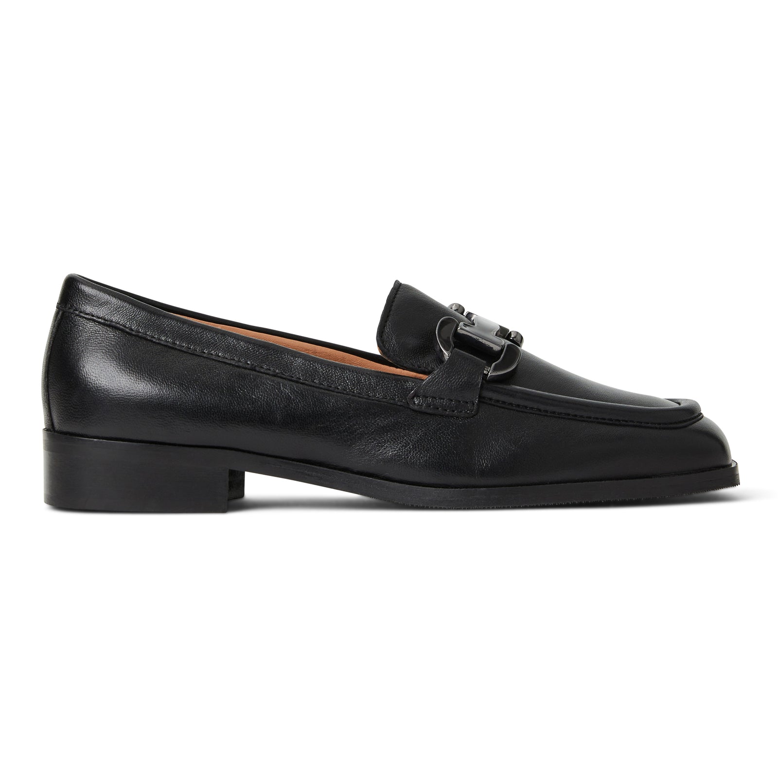 Bruno Magli Black Suede Loafers with Metallic Accent 