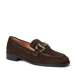 Natalie Square Toe Loafer-Brown Suede