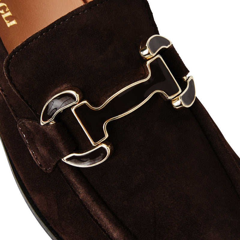 Natalie Square Toe Loafer-Brown Suede