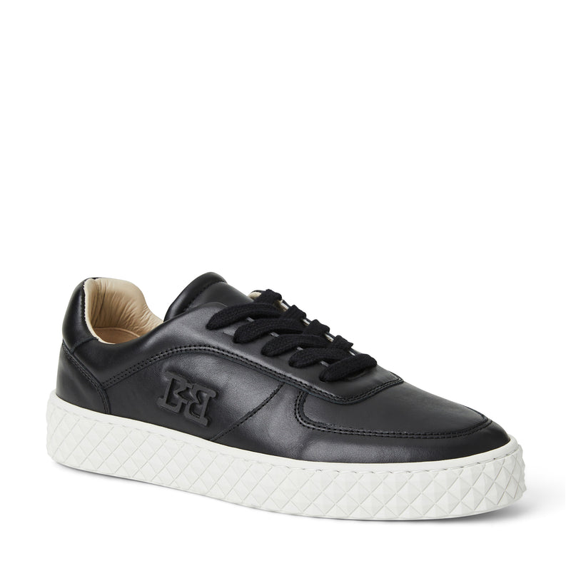 Paola Platform Sneaker-Black Leather