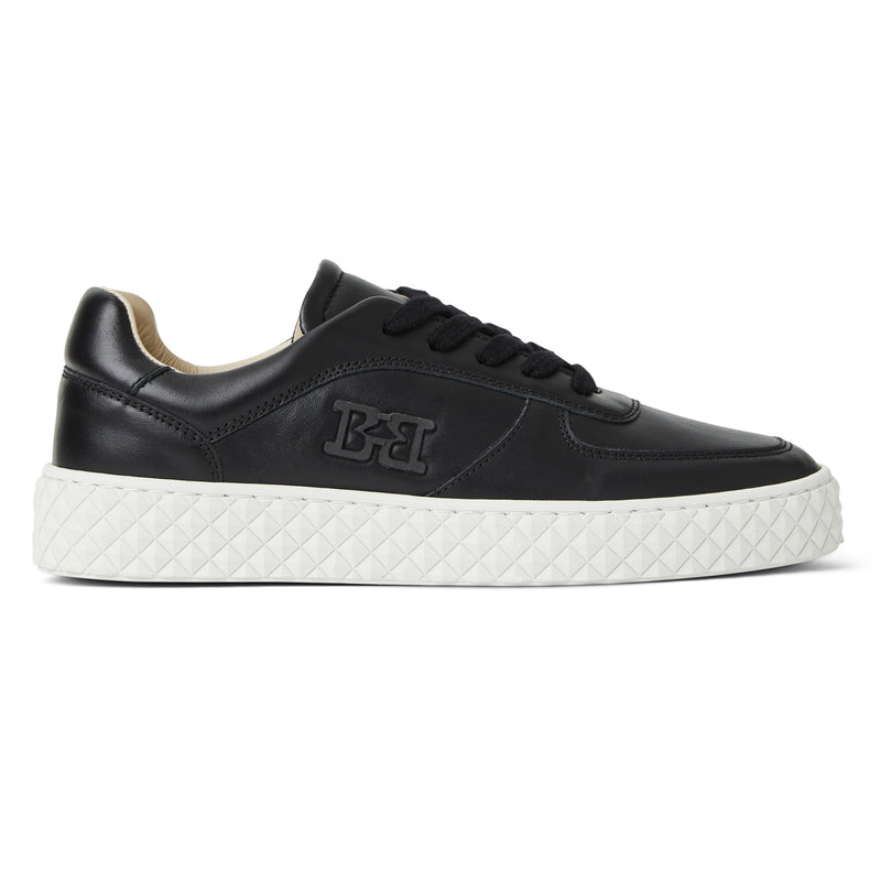 Paola Platform Sneaker-Black Leather