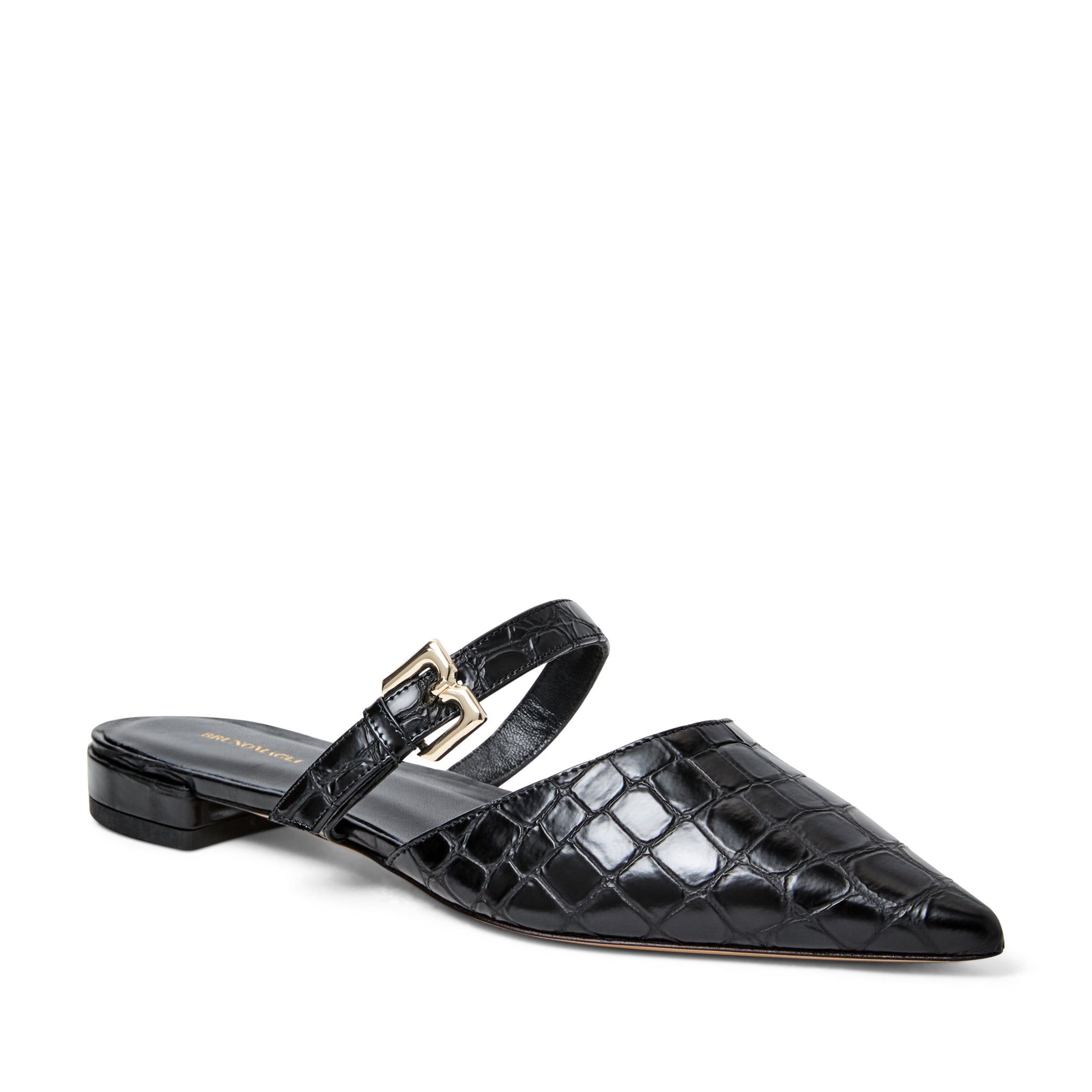 Swatch: Black Croc-Print Leather (selected)