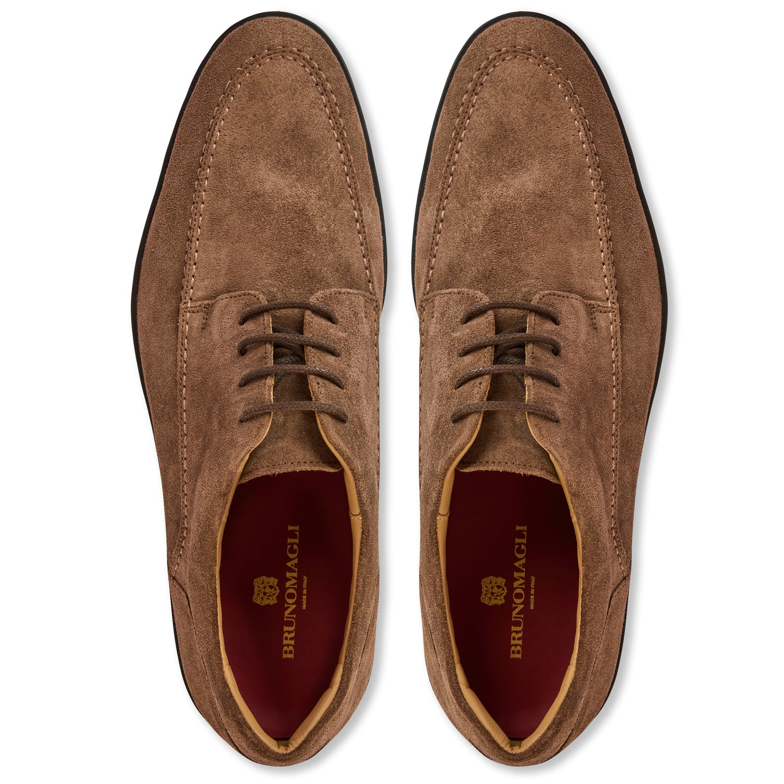 Brunate Mens Brown Suede Oxford Made in Italy Greyson Brogues Oxford Brown Suede Leather Shoes For Men  main image 4
