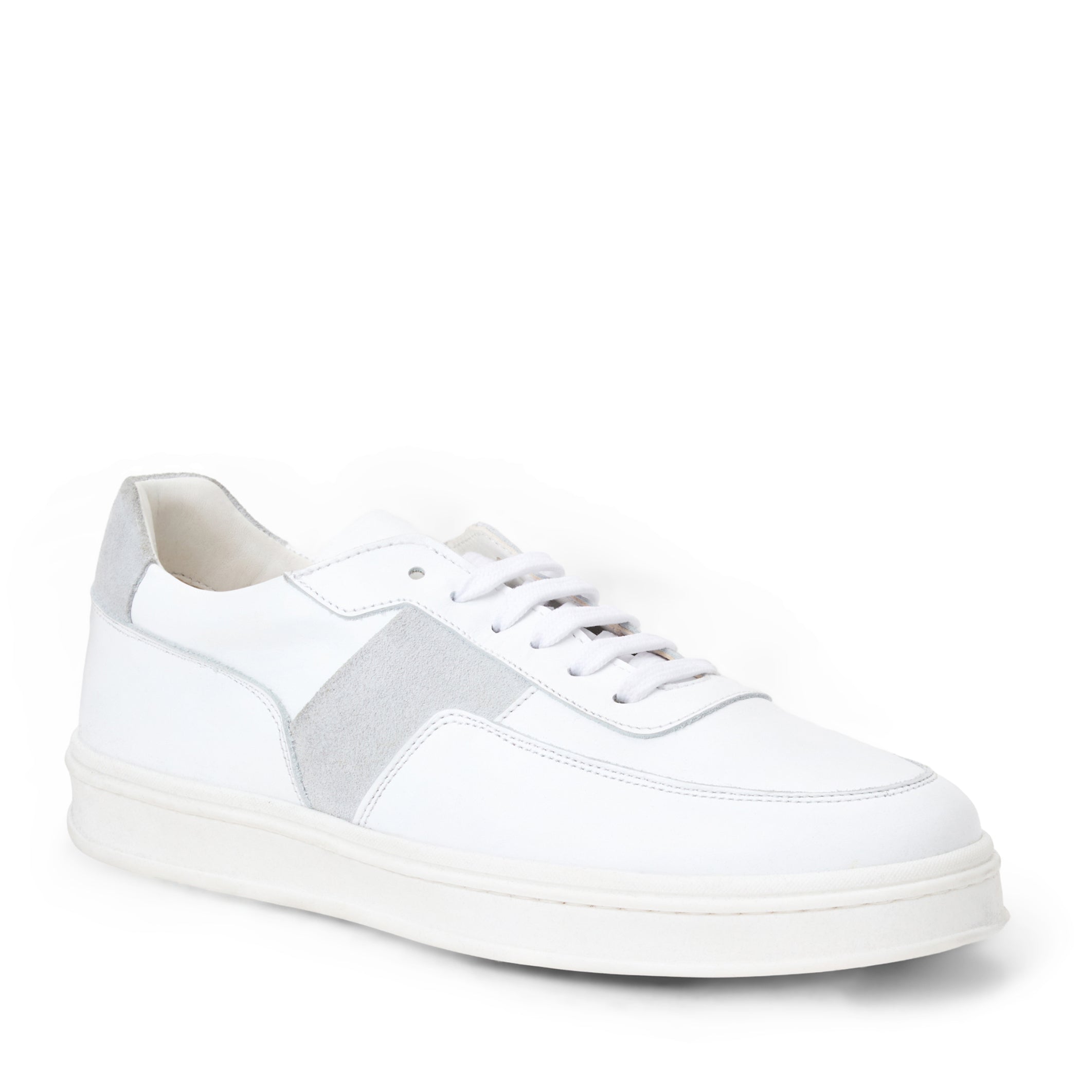 Swatch: White/Ice Suede