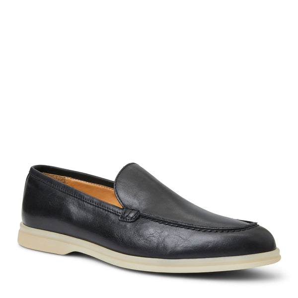 Primo Casual Slip on Loafer Black Leather
