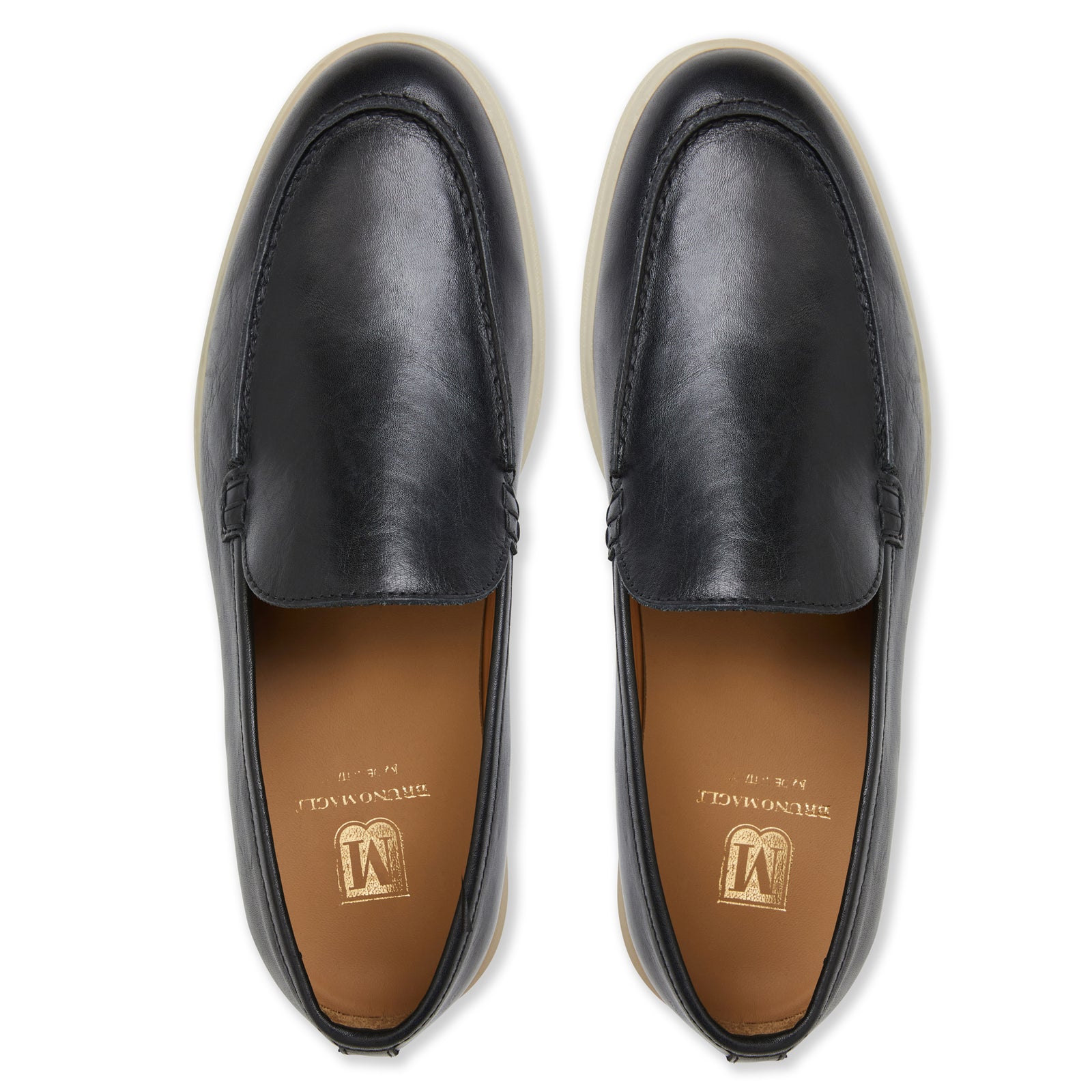 Primo Casual Slip on Loafer Black Leather Bruno Magli