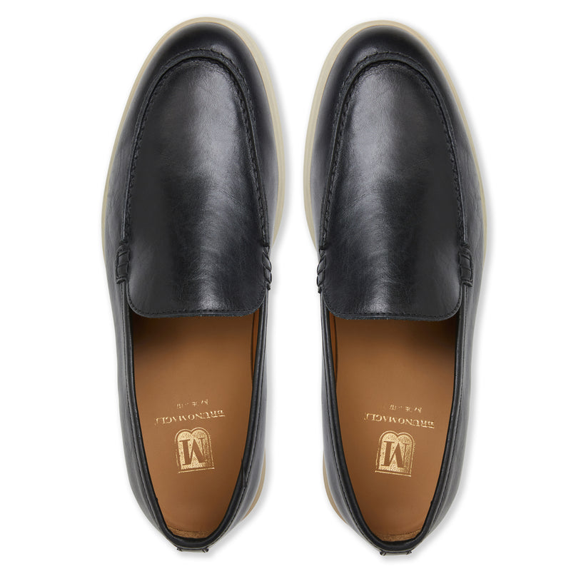 Primo Casual Slip on Loafer Black Leather