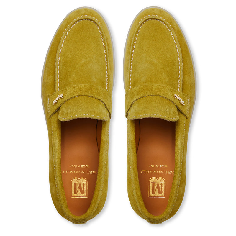PRISCILLA AVOCADO GREEN SUEDE loafer Bruno Magli