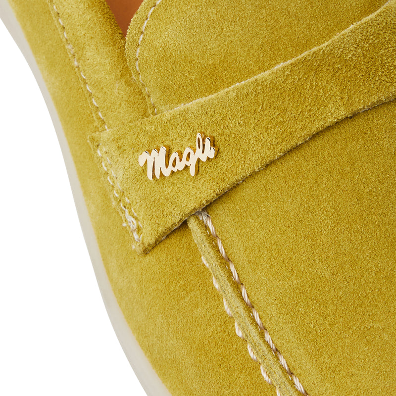 PRISCILLA AVOCADO GREEN SUEDE loafer