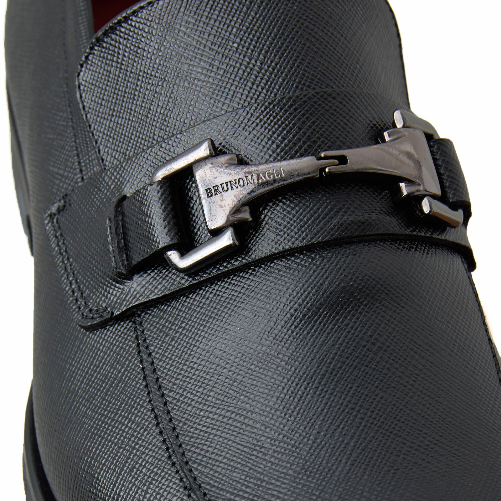 Raging Bit Saffiano Leather Loafer-Black – Bruno Magli display picture 1
