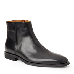 Mens black leather side zip boots hotsell