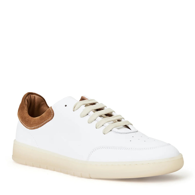 SAVIO LEATHER LACE-UP SNEAKER -WHITE