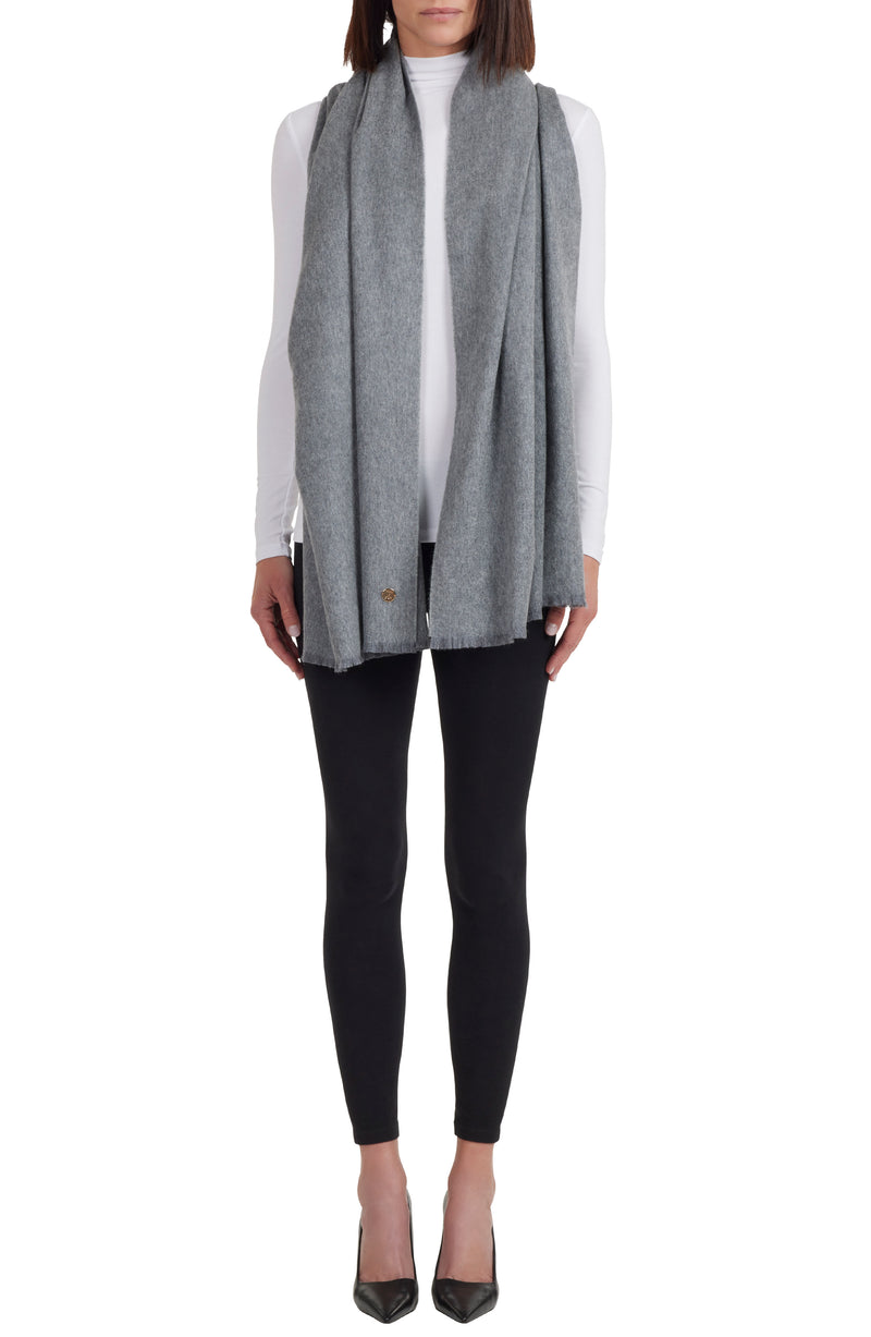 M by Bruno Women's Cashmere woven Wrap Grey