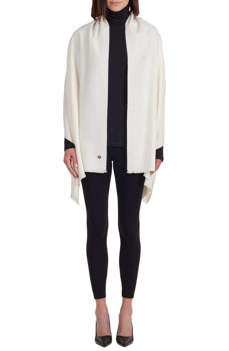 M by Bruno Women's Cashmere woven Wrap ivory