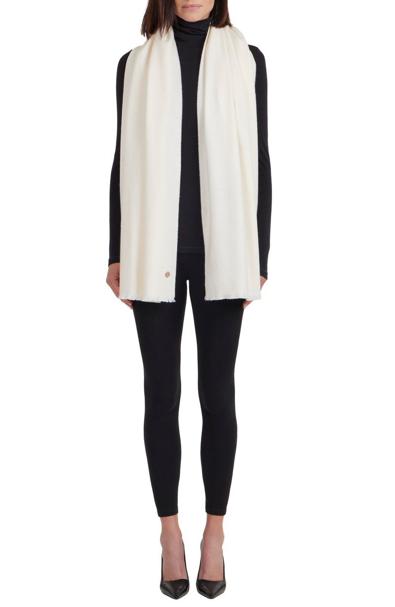 M by Bruno Women's Cashmere woven Wrap ivory