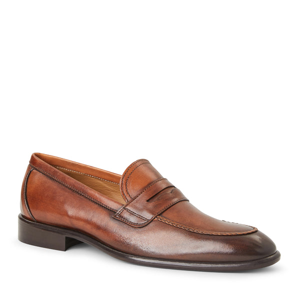 Arden Braided leather loafer-Cognac