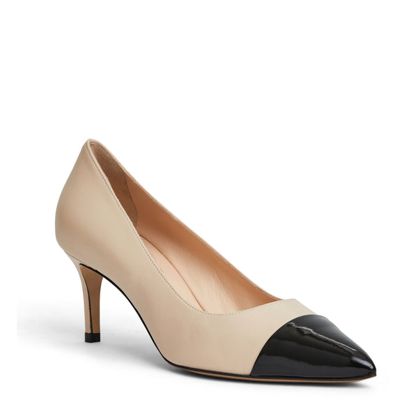 TARA Pump  CREAM/BLACK PATENT