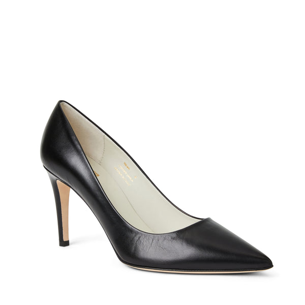 Telma Leather Pointed-Toe Pump - Black