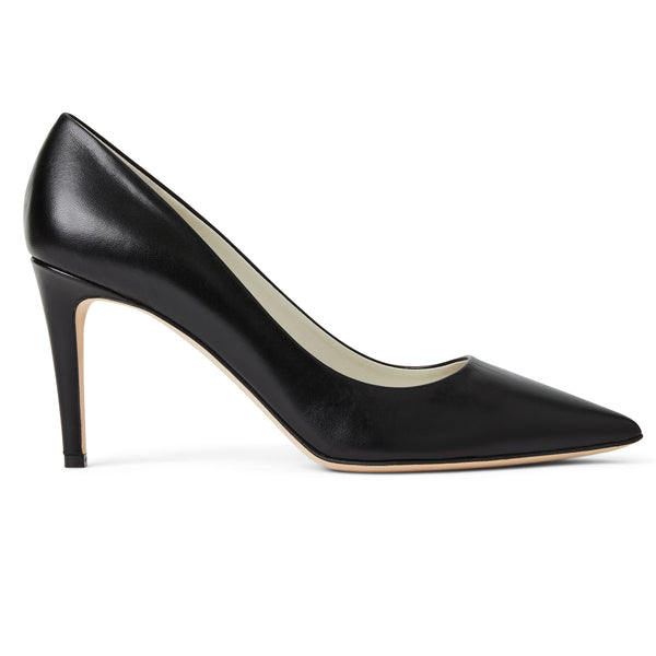 Telma Leather Pointed-Toe Pump - Black