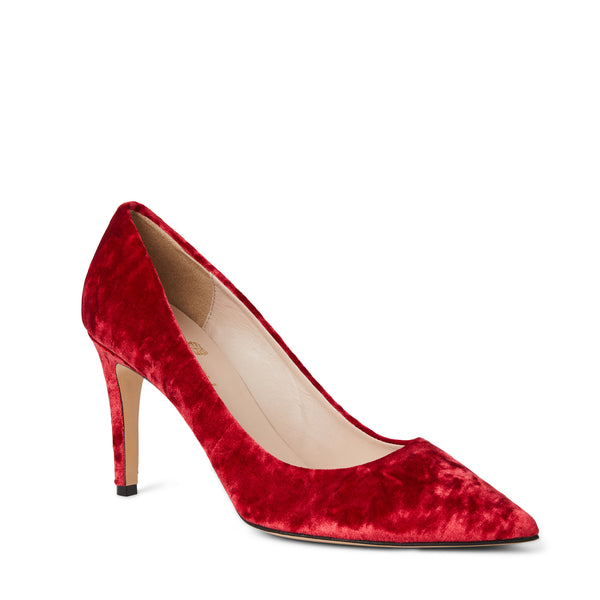 Telma Pointed Toe Pump- Red velvet