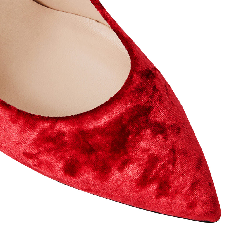 Telma Pointed Toe Pump- Red velvet