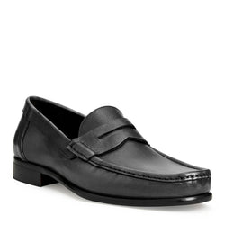 TONIO SLIP-ON LEATHER LOAFER-BLACK