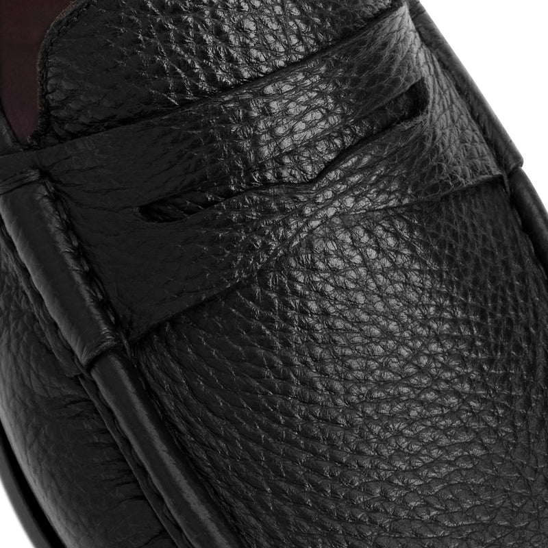 Tonio Slip On Loafer Black Cervo Leather
