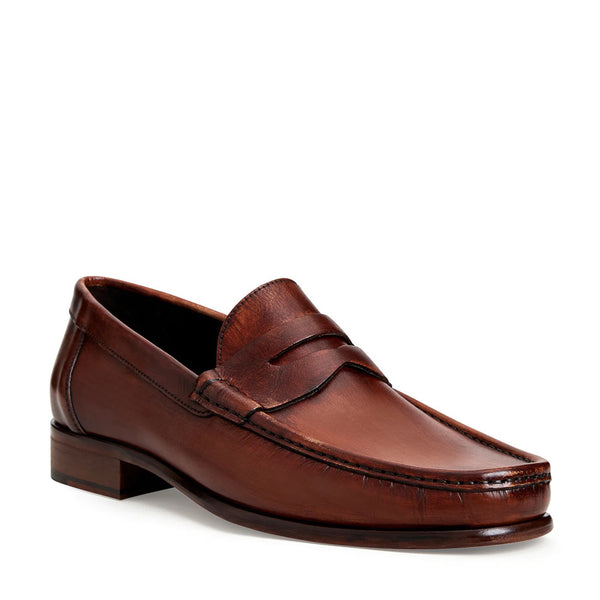 TONIO SLIP-ON LEATHER LOAFER-RUST