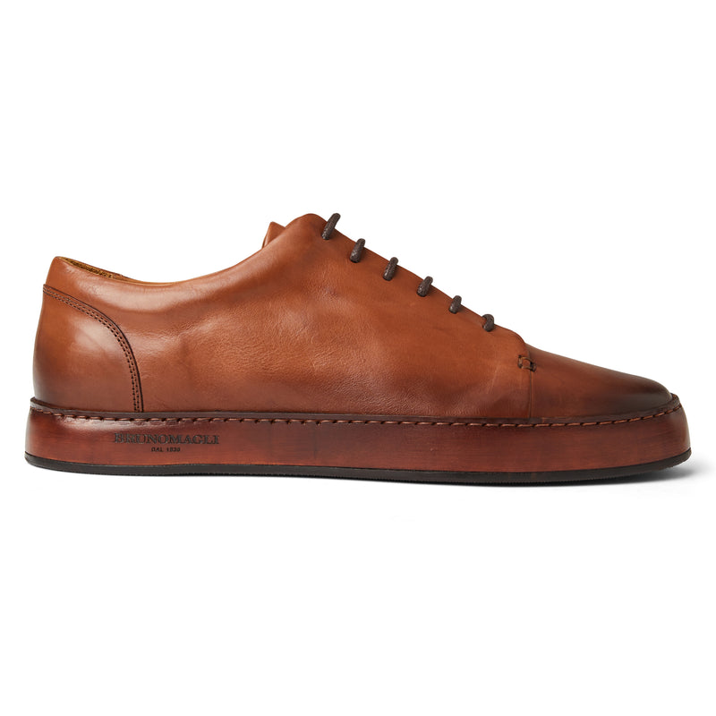 TRENTO leather court sneaker COGNAC