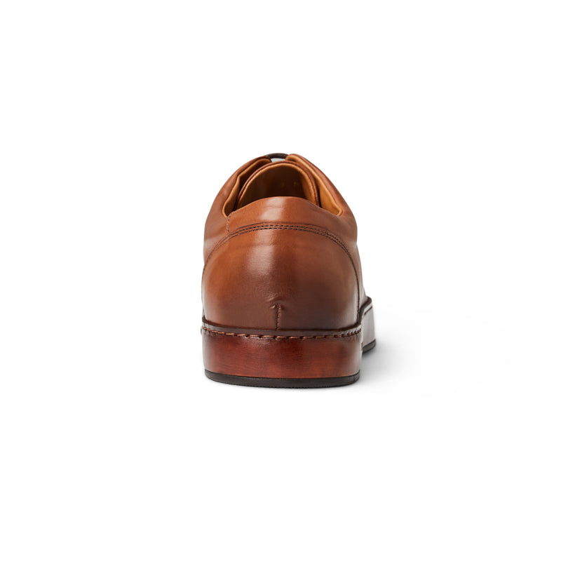 TRENTO leather court sneaker COGNAC