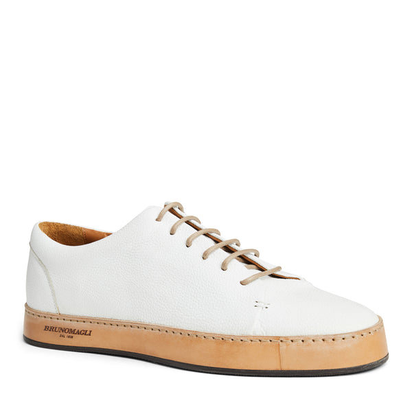 TRENTO leather court sneaker WHITE