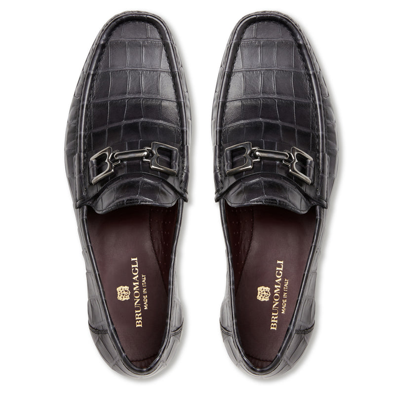 Trieste Classic Moccasin- Black Croc