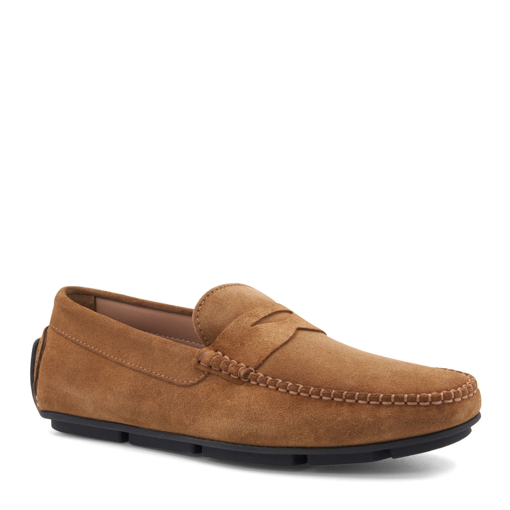 Bruno Magli Sanna Water Repellent Penny Loafer - Cognac Suede, US 10.5 M Bruno Magli Sanna BM2SNAB1 Mens Brown Suede Loafers & Slip  main image 2