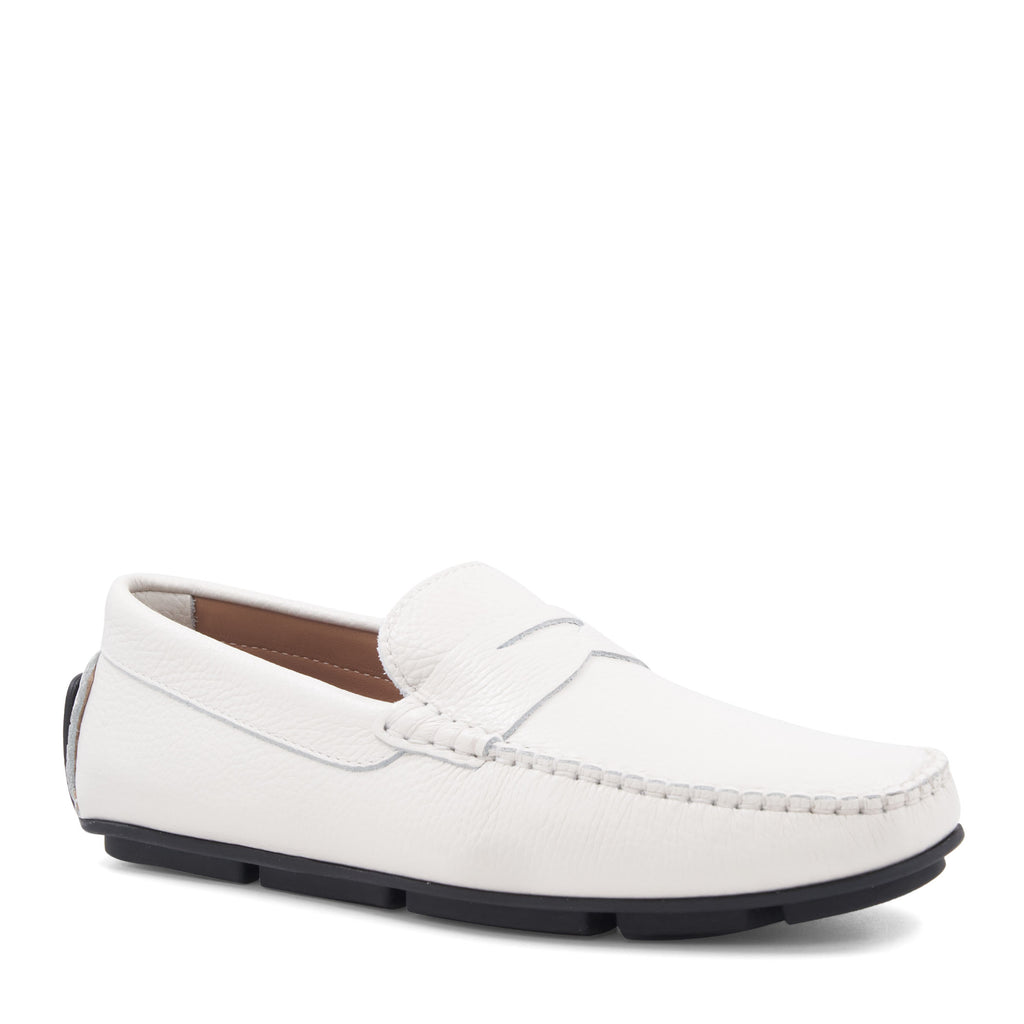 Bruno Magli Fairfield Loafers Shoes White Leather Mens 7.5 M Loafer Penny Bruno Magli White Dress Shoes for Men for sale | eBay main image 2