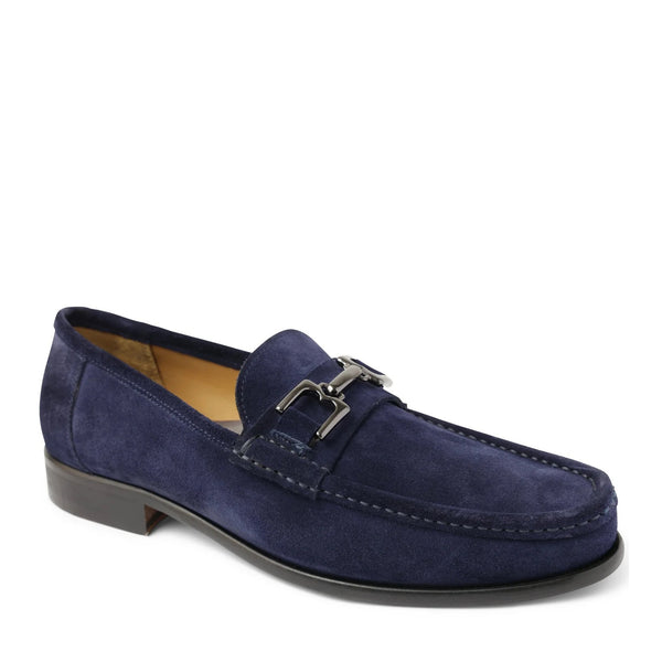 Trieste Classic Leather Moccasin - Navy Suede