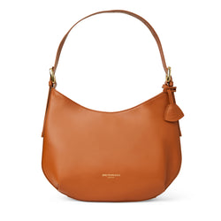 Cora Hobo handbag Cognac Nappa Leather Bruno Magli