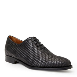 COLLEZIONE VELENO LEATHER OXFORD-BLACK WOVEN