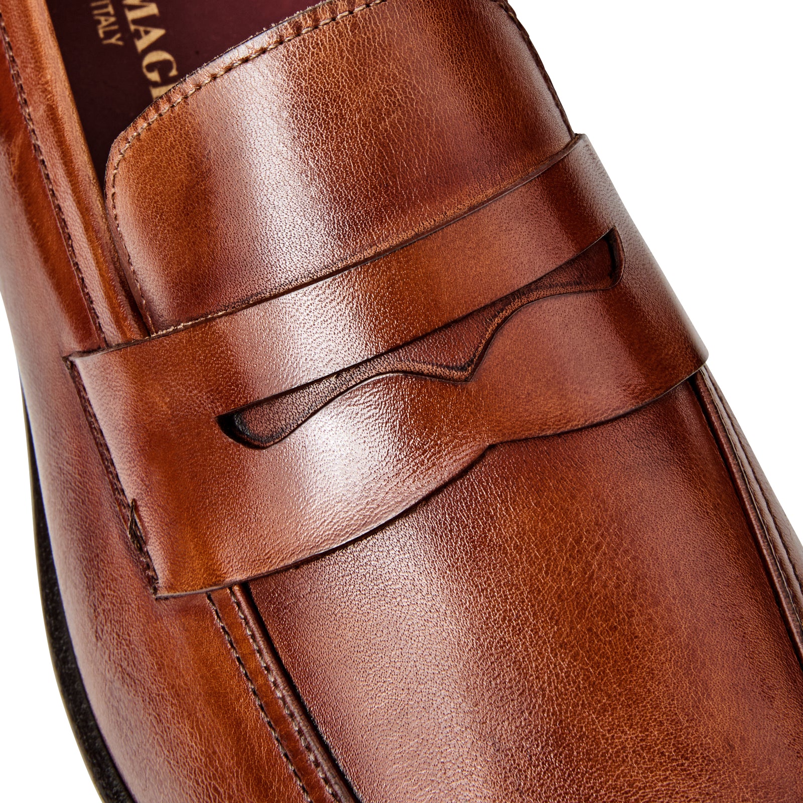 Bruno Magli Mens Brown Leather Penny Loafers Burnished Moc Toe BM5PR580 Amazon.com | Bruno Magli M Men main image 2