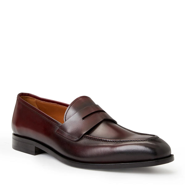 COLLEZIONE VESINI LEATHER SLIP-ON LOAFER -BORdeaux