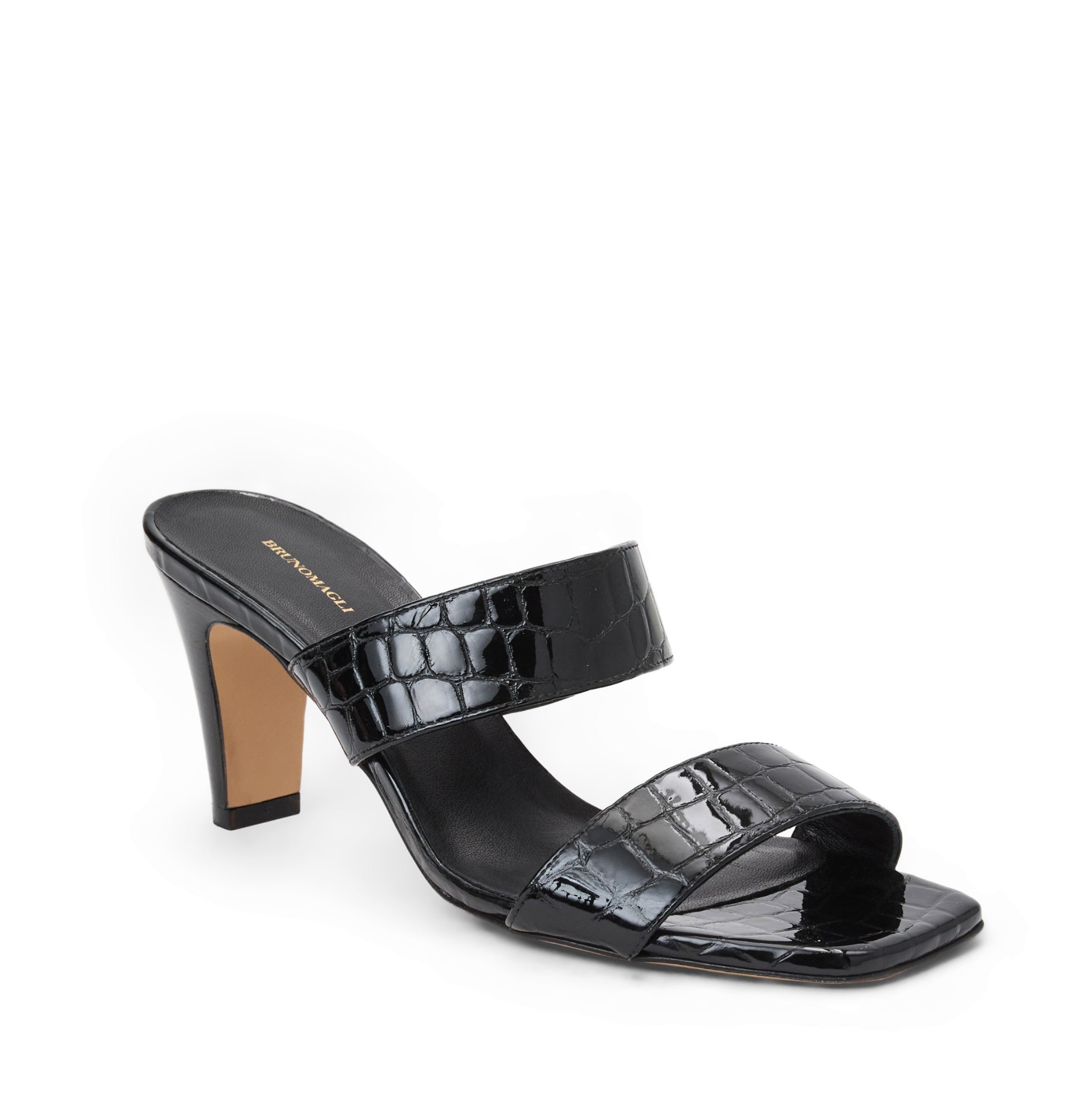 Swatch: Black Patent/Croc