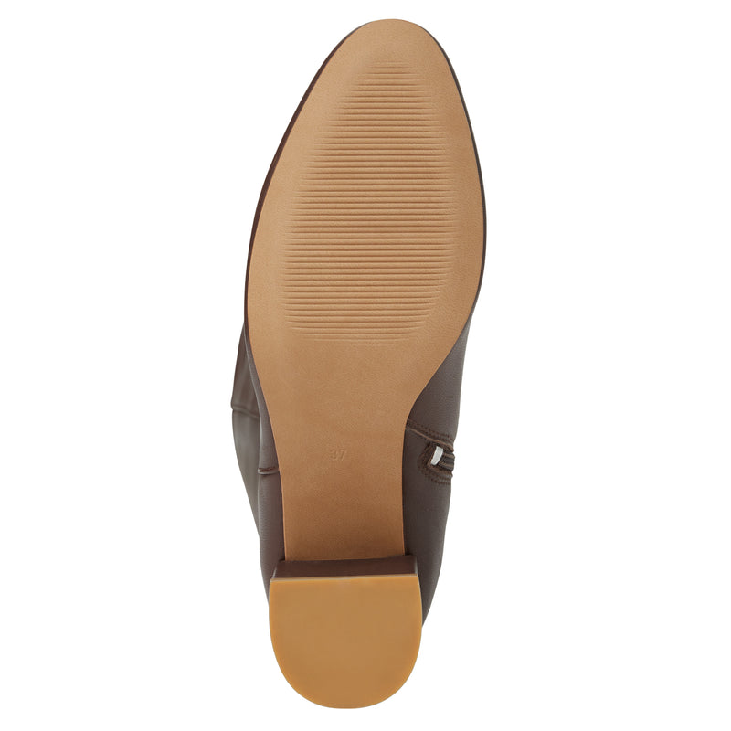 Victoria Tall Shafted Leather Boot- Brown