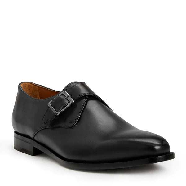 COLLEZIONE VILANTE LEATHER SINGLE STRAP MONK LOAFER-BLACK