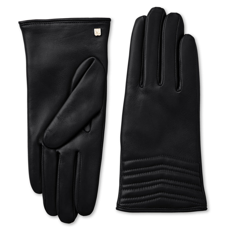 Women's CHEVRON QUILTED GLOVE-BLACK